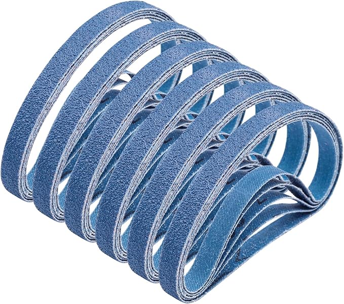 3/8" x 13" Zirconia Sanding Belts, 30 pack 3/8x13 Inch Sanding Belts 80 Grit, Zirconia Belt Sander Sanding Belts for Air File Belt Sander(3/8x13in, 80 Grit)