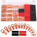 Copper Wire Lugs,Terminal Connectors,Used on AWG12 10 8 6 4 2 Cable,Heat Shrink Set,Bare Copper Eyelets,Ring Terminals Connectors,80Pcs Battery Cable Lugs Ends and 80Pcs Heat Shrink Tubing (160PCS)