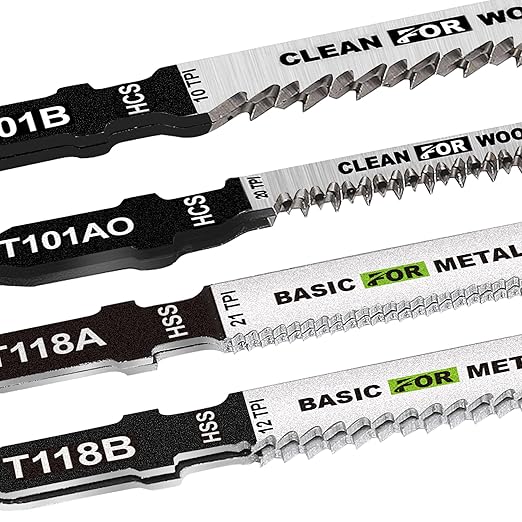 FASTPRO 50-Piece Jigsaw Blades Set with Case, Assorted T-Shank Jig Saw Blades for Wood, Metal and Plastic Cutting