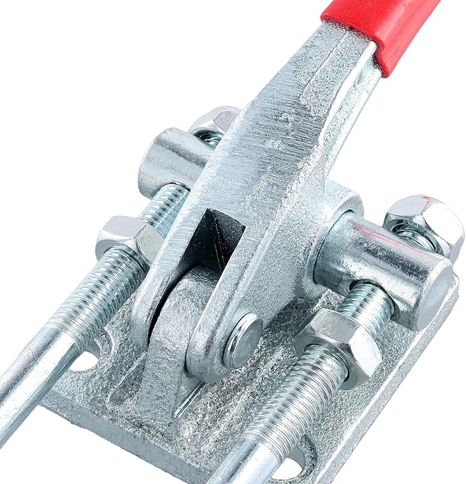 MOUYAT 2 Pack Heavy Duty Toggle Clamp, 7480Lbs Capacity Pull Toggle Latch Clamp with Adjustable Threaded U Bolt, 40380 Self Lock Toggle Clamp Tool for ToolBox Case