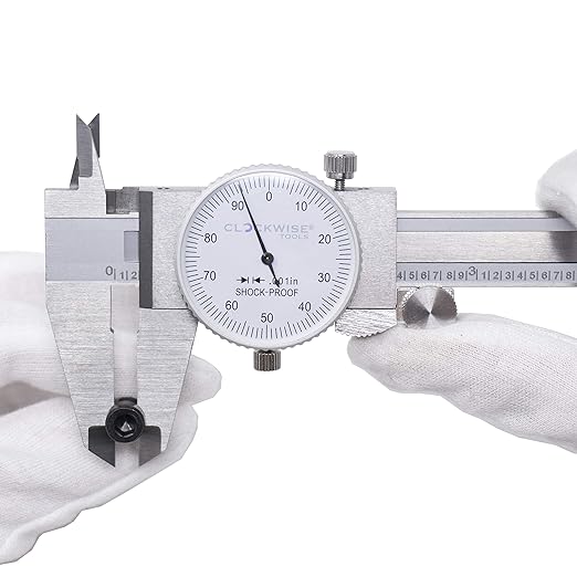 Clockwise Tools DDLR-0605 Pro Dial Caliper 0-6 Inch Double Shock Proof Stainless Steel Body SAE Measuring Tool