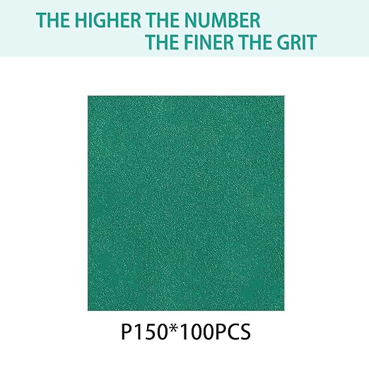 100PCS 150 Grit Premium Green Sanding Discs, 5-Inch 8-Hole Sandpaper for Random Orbital Sander