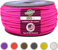 The Paracord Store | Type III 550 Paracord - 250 FT Spool, Neon Pink | Heavy Duty 7 Strand Tactical Paracord - USA Made Nylon Outdoor Parachute Cord for Camping, Fishing & More - Survival Cord