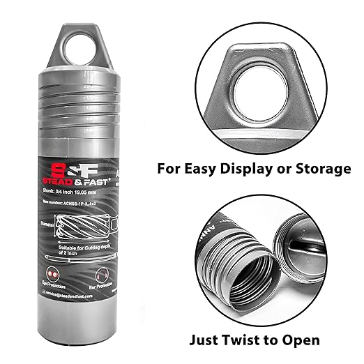 S&F STEAD & FAST - Annular Cutter 3/4" Diameter 2" Cutting Depth, Mag Drill Bits with Pilot Pin for Magnetic Drill Press, 1Pc