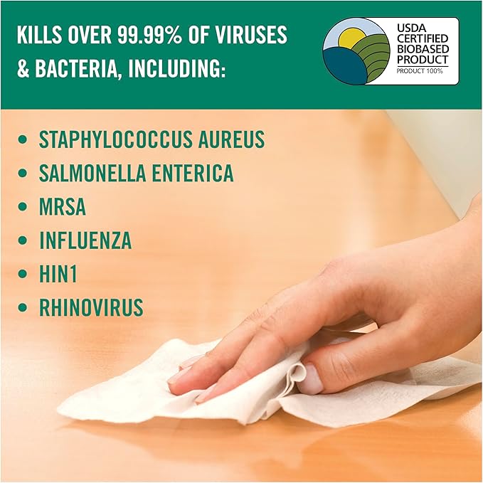 Benefect Botanical Disinfecting Wipes - (90 Wipe Count) Natural, No Residue - Antibacterial Disinfectant, Multi-Surface Cleaning and Sanitizing Wipes