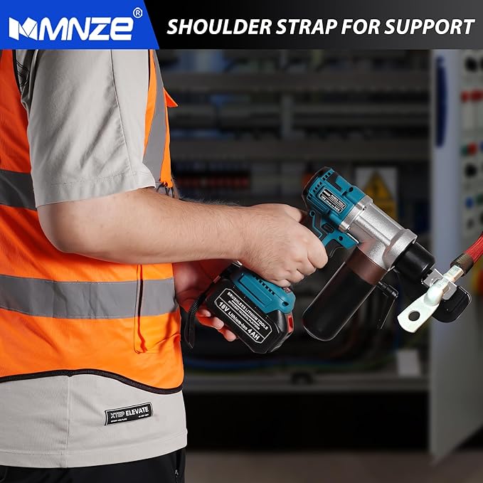Electric Hydraulic Cable Lug Crimping Tool 12 AWG to 2/0 AWG Rechargeable Hydraulic Electrical Terminal Cable Lug Wire Crimping Crimper Tool Kits with 8 Dies