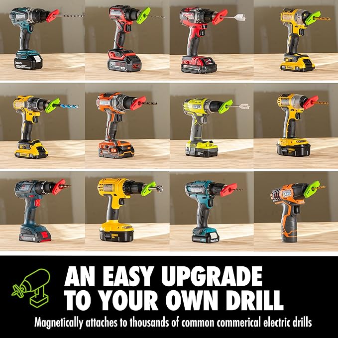 BullseyeBore Core CG1-100 Drill Guide for Straight Holes - Magnetic Drill Attachment with High Vis Green Laser for Visual Worksurface Alignment - Compatible with Common bits from 2” to 5”