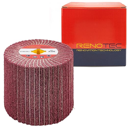 120x100mm Non-Woven Abrasive Flap Wire Drawing Polishing Burnishing Wheel for The Surface Treatment of Metal Products (320 GRIT with Sandpaper)