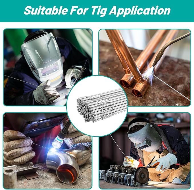 UNIFAMILY 80 Pcs Aluminum Welding Rods ER4043 1/16" x 16", TIG Welding Rod, Low Temp Aluminum Rod, Low Splatter Corrosion Resistance Aluminum Welding Wire, Tig Filler accessories