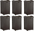Suncast Trash Hideaway Outdoor Patio 33 Gal Garbage Waste Trash Can Bin (6 Pack)