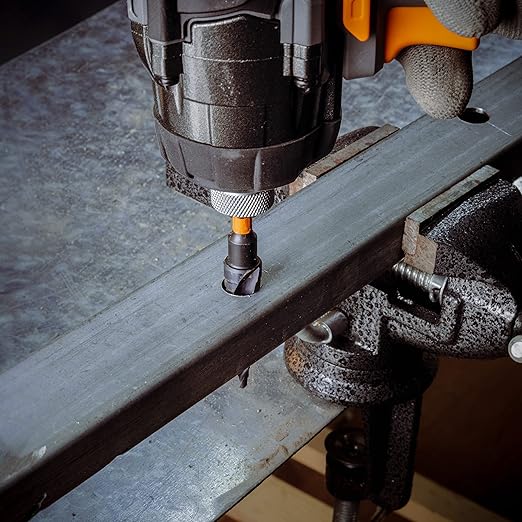 KSEIBI 13 Steps 1/8-1/2 inch SAE Standard Industrial Grade Step Drill Bit Ready Impact 1/4 inch Shank, 575075 High Speed Steel Black Oxide M2 Metal Drill Bits