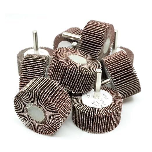 Benchmark Abrasives 2" X 1" (1/4" Shaft) Aluminum Oxide Flap Wheel - 10 Pack, 240 Grit