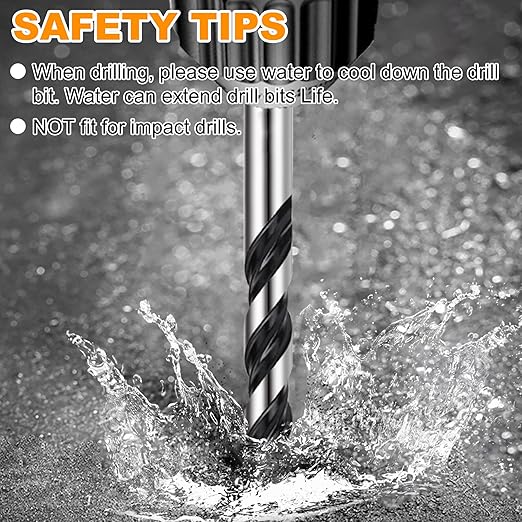 Professional Masonry Drill Bit Set (10PCS) for Glass/Brick/Plastic/Cement/Wood/Tile/Etc, Industrial Strength Carbide Drill Bit Tip, 1/8"-1/2" by TITGGI