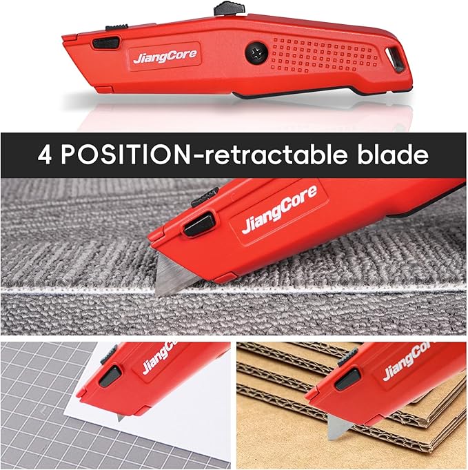 2-Pack Premium Utility Knife with 18 Blades – Retractable Shop Knife for DIY, Packaging, Construction – SK5 Steel Blades, Quick-Release & Anti-Slip Grip