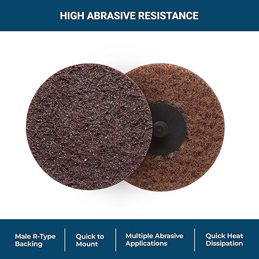 Benchmark Abrasives 3 Inch Sanding Discs Quick Change Nylon Surface Conditioning Discs, Drill & Die Grinder Sanding Disc Rust Remover for Metal Paint Stripper & Removal, Polishing - (25 Pack)(Medium)