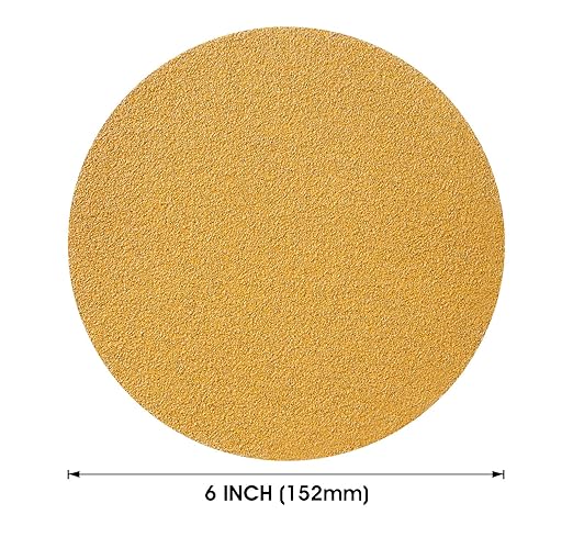 S SATC 100 PCS PSA Sanding Discs, 60 Grit Sandpaper Roll 6 Inch Adhesive Backed Sandpaper Sander Attachment for Drill Aluminum Oxide Round Automotive Sandpaper with Sticky Back