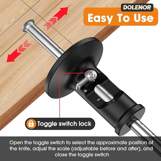 Wheel Marking Gauge Woodworking, Scribe Tool Woodworking, Adjustable 0-12cm, Aluminum & Brass Options, for Parallel Lines, Dovetail Joints & Professional Carpentry (Aluminum)