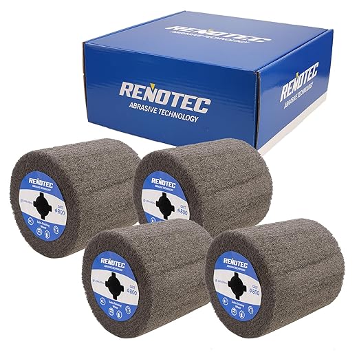 4"x4", Non-Woven Wheel, USF, Ultra Fine Grit 800, Pack of 4, S/C, for Polishing and Finishing