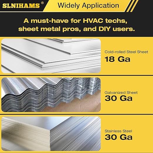 Sheet Metal Bender, 12 Inch Folding Tool for HVAC, Ductwork, Precision Folding Tool for 3/8" & 1" Folds, Heavy-Duty Sheet Metal Tools for Pros