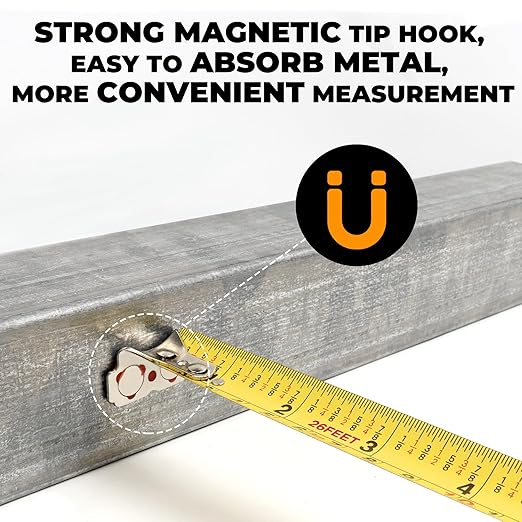 MulWark 4 Pack Metric Tape Measure, Easy Read Measuring Tape Retractable with Fractions 1/8, Both-Side Metal Blade, Magnetic Hook & Shockproof Case for Construction, Carpenter, Architect, Woodworking