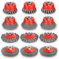 Wire Wheel for Angle Grinder 12 Pack, Coarse Crimped Wire Wheel Brush Wire Cup Brush 4 1/2 Angle Grinder Wire Wheel, Angle Grinder Attachments with 5/8-11unc Threaded Arbor.