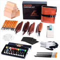 IBANUPRA All-in-One Wood Carving kit Included Wood Carving Knife Set, Whittling Knife Set, Safety Gloves, Sand Paper, Leather Strop, Paint Kit, Compound & Leather Case for Beginners or Professionals