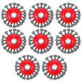 8 Pack 4 Inch Wire Wheels for Angle Grinder, Wire Brush Wheel for 4 1/2 Angle Grinder, Twist Knotted Carbon Steel Angle Grinder Wire Wheel with 5/8" Thread Arbor