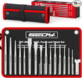 16-Piece Precision Punch & Chisel Set - Taper Punch, Pin Punch, Center Punch, Cold Chisels & Gauge for Versatile Applications