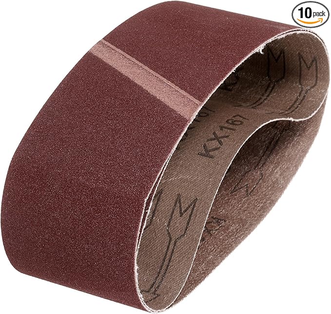 HARFINGTON 3 x 21 Inch Sanding Belts, 10 Pcs 150 Grits Aluminum Oxide Abrasive Belt Sander File Belt for Woodworking, Metal Polishing, Knife Sharpener