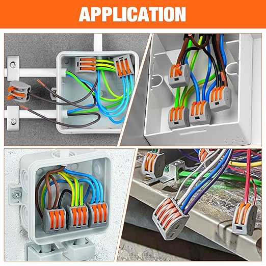 Nilight 115PCS Lever Wire Connectors Nuts Kit 28-12AWG Inline Electrical Terminal 2 3 4 5 Port Assortment Quick Disconnect Push in Wire Connectors for Solid Stranded Wiring Projects,2 Year Warranty
