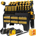 HORUSDY 140-Piece Magnetic Screwdriver Set with Plastic Racking, Includes SAE & Metric Hex Keys, Precision Screwdriver and Magnetizer Demagnetizer DIY Tools for Men Tools Gift