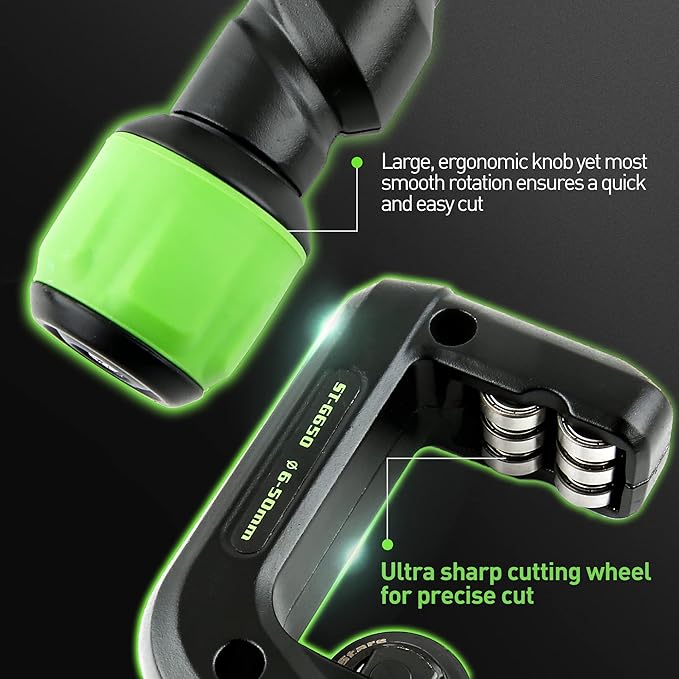 Super Stars Pipe Cutter Heavy Duty Tubing Cutter 3/16 to 2-4/5 Tube Cutter for Cutting Pipes of Aluminum, Copper, PVC, Stainless Steel Tube (3/16In~1-1/4In), ST-532 (3/16~1-1/4In) (5-32mm)