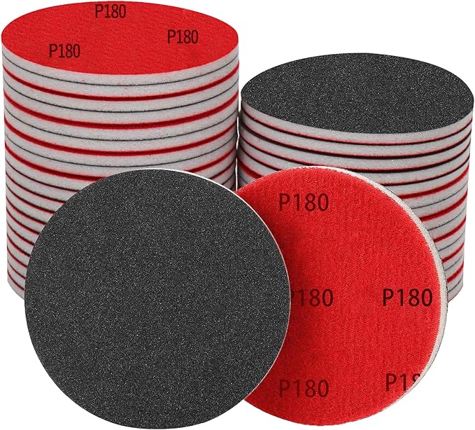 16Pcs 5 Inch Sanding Sponge Disc Hook and Loop 180 Grit Wet Dry Sanding Pads, Drywall Sandpaper Blocks for Wooden Drywall Sheetrock and Metal Glazing