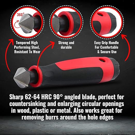AFA Tooling - Extendable Neck Deburring Tool & Countersink Hand Reamer with 15 Extra Blades - Works on Resin, PVC Pipes, Copper, Plastic - Plumbing & 3D Printing Burr Removal Reamer Tool