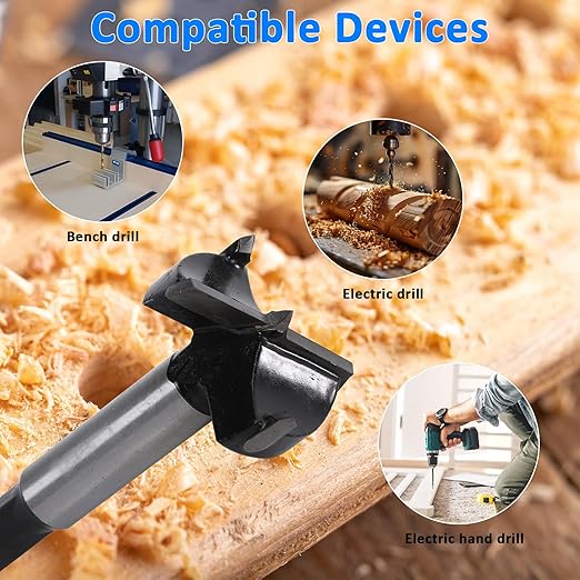 Forstner Bit Set for Woodworking 5PCS Wood Drill Bit Set Hole Saw Woodworking Tools Carbide Tipped Forstner Bits for Hard Wood Plastic Plywood MDF