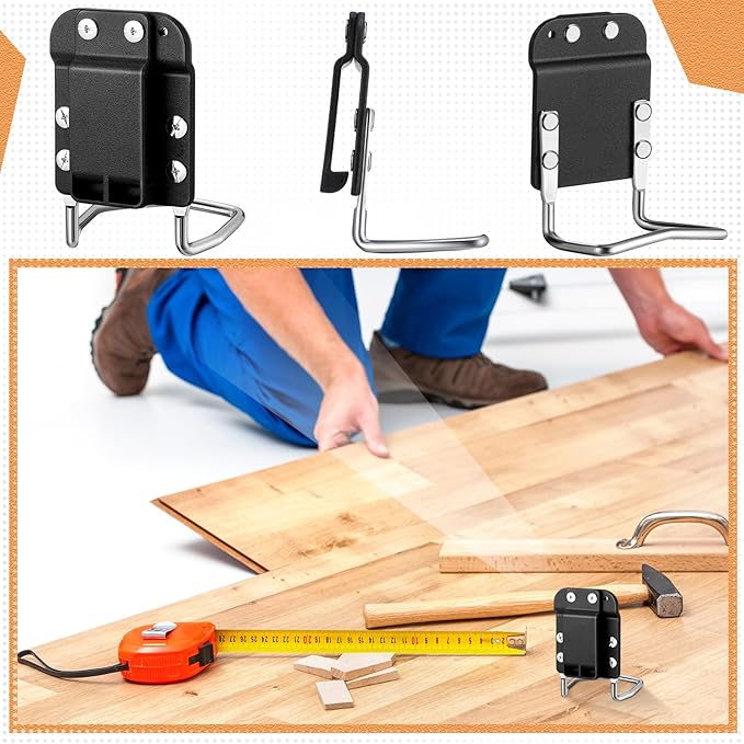 Zonon 3 Pcs Tape Measure Holder Set for Belt Hammer Holders Tactical Tape Measuring Belt Clip Low Profile Drill Holster Match Any Kinds Holster with Clip