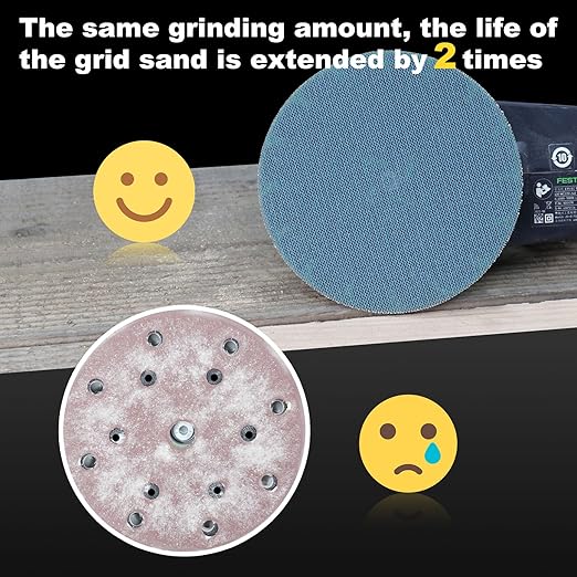 40 PCS Mesh Disc 6 inch Sanding Discs 220 grit Ceramic Abrasive Sandpaper Hook and Loop Orbital Sander Pads for Coating Removal,Body Repair, Auto Sanding