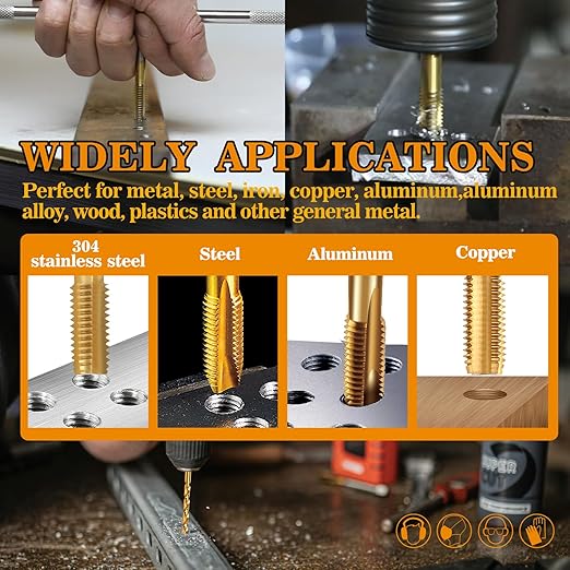 1/2"-13 UNC Tap and 27/64" Drill Bit Kit, M2 HSS Drill and Tap Set, Combination of Drill and Tap Kit for Metal