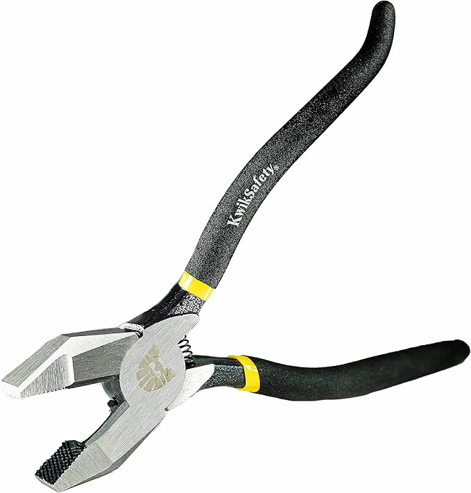 KwikSafety - Charlotte, NC - PINZA Ironworker Pliers Spring Loaded Action Side Cutters Steel Rebar Wire Cutters Bi-Material Tempered Handles & Aggressive Cross-Hatched Knurl Lineman Pliers