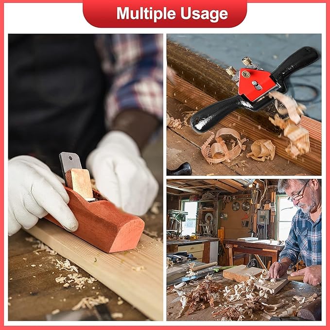 Adjustable Spokeshave Set - 2pcs Spokeshave, 6pcs Metal Blade, Portable Woodworking Planes and 4-Way Wood Rasp File, Perfect for Wood Craft and Woodworking