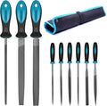 LIBRATON Metal Files - 9pc Set, Needle, Flat, Round, Half-Round Files for Metal & Woodworking