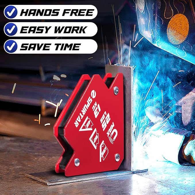 Spurtar Welding Magnets, 25lbs 4Pcs Welding Magnets and Clamps, Strong Magnetic Holder Tools and Accessories 45°, 90°, 135°