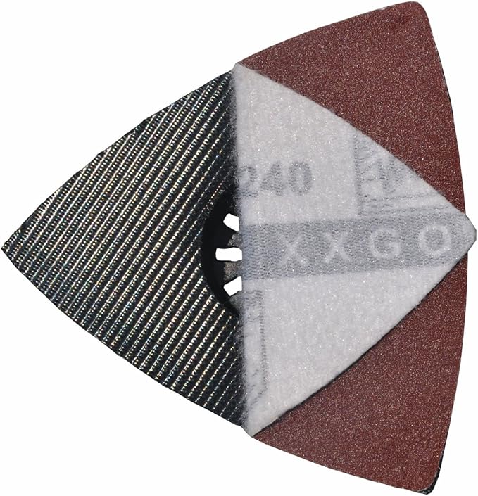 XXGO Oscillating Multi Tool Sanding Kit - 105 Pcs Including Triangle & Finger Sanding Pads, 100 Pcs Multi Tool Sandpaper for Wood