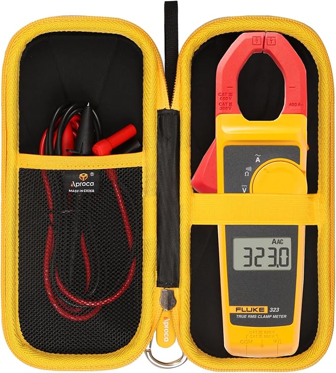 Aproca Portable Hard Storage Case, for Fluke 323/302+ / 324/325 Digital Clamp Meter and Accessories
