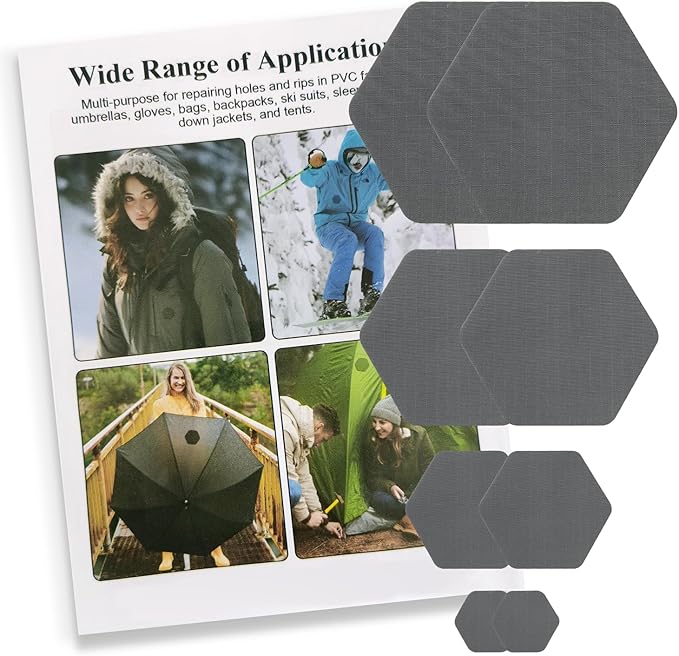 Down Jacket Repair Patches - Highly Effective Repair of Nylon Fabric, Waterproof Self-Adhesive Repair Patch for Down Jackets, Tents, Raincoats, Outdoor Equipment