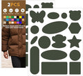 Azobur Down Jacket Repair Patches-Waterproof, Self-Adhesive,Nylon Fabric Patches for Puffy Jackets, Rain and Snow Gear, Tents, Sleeping Bag and More(Grayish Green，2pcs)