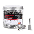 HKS 400PCS Wire Ferrule Connectors - AWG 10-6.0mm² Copper Barrel Pin Cord Ends Insulated Ferrules Terminals - E6012 Grey