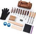 RexTact 25 PCS Wood Carving Kit,Woodworking Tools,Wood Carving Knives with Leather Storage Bag,Whittling Kit,Wood Art Tools 11 Whittling Knives & 5 Detail Carving Knives for Beginner&Professional