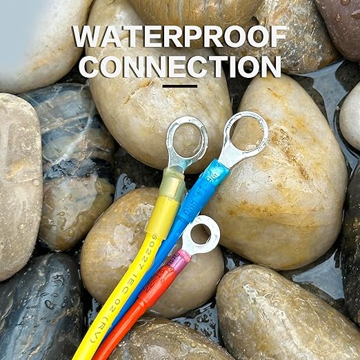 90Pcs Heat Shrink Wire Connectors Electrical Kit - Oiojuct Marine Automotive Wiring Crimp Terminals Assortment, Waterproof Ring Electrical Butt Connector