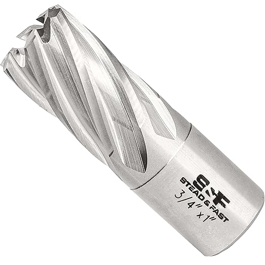 S&F STEAD & FAST Annular Cutter, 3/4" Cutting Diameter x 1" Depth of Cut for Magnetic Drill Press, Drill Bit Cutter, Mag Drill Bits with Pilot Pin
